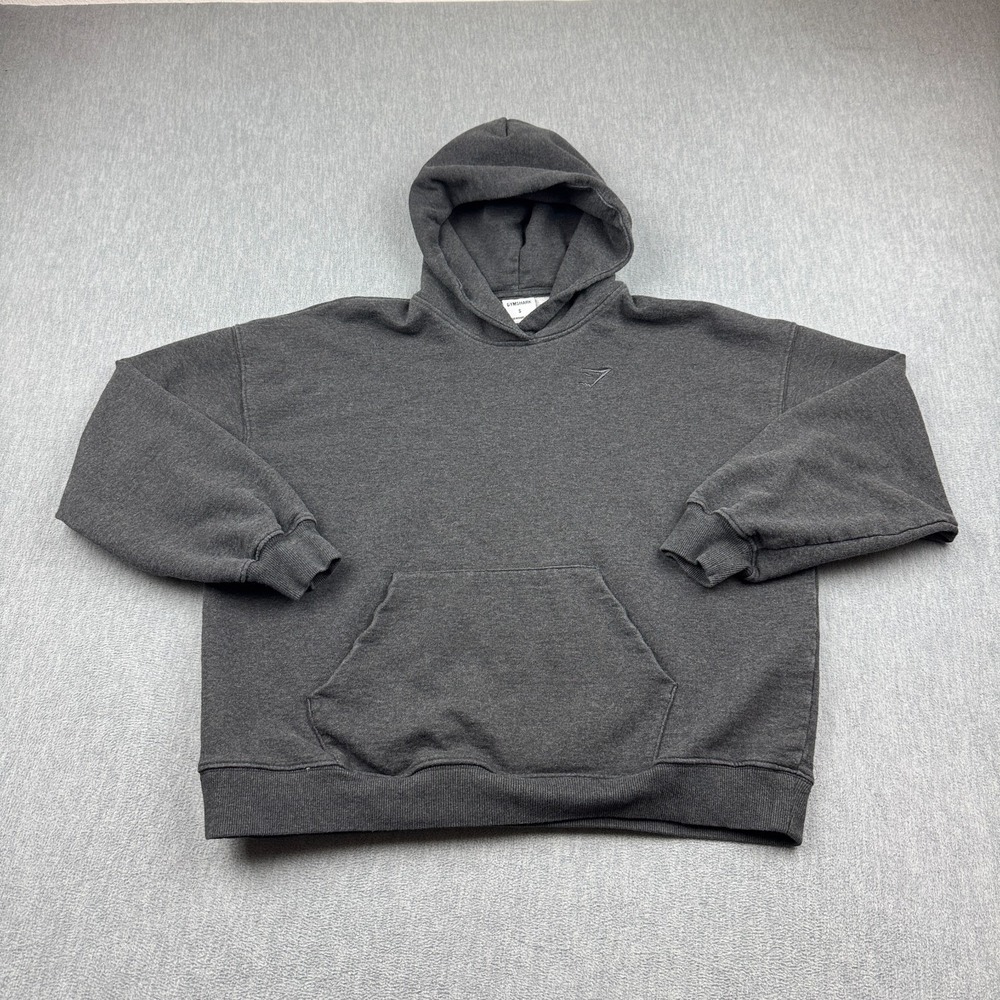 Gymshark Sweatshirt Womens Small Gray Oversized Rest Day Sweats Hoodie Sweater